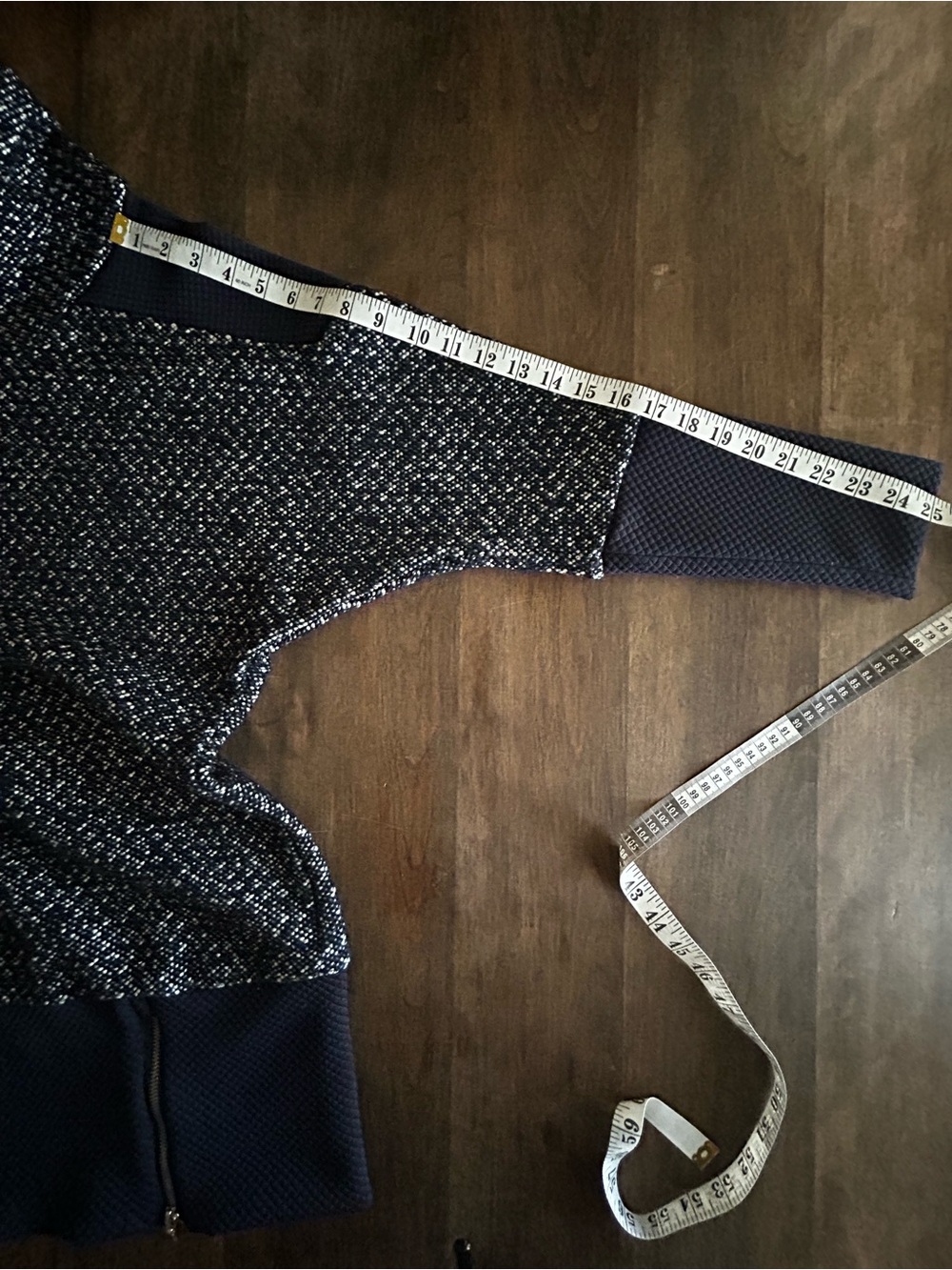 RUELLE Cowl Neck Textured Tunic Dark Blue Women’s Size Medium - Picture 12 of 13